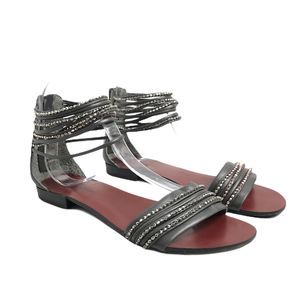 Banana Republic Gray Strappy Ankle Sandals